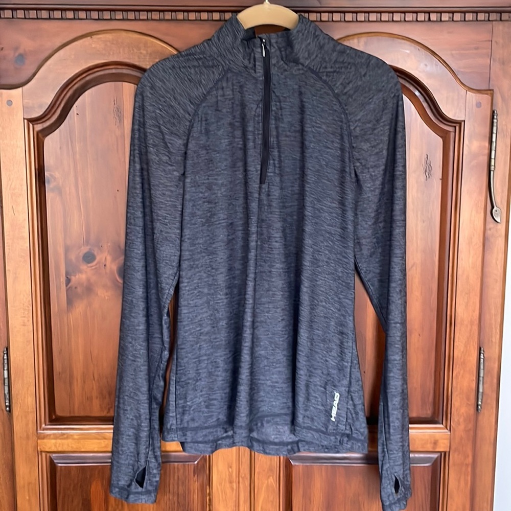 Head Gray Quarter Zip Active Pullover Size L Sporty Minimalist Gorpcore
